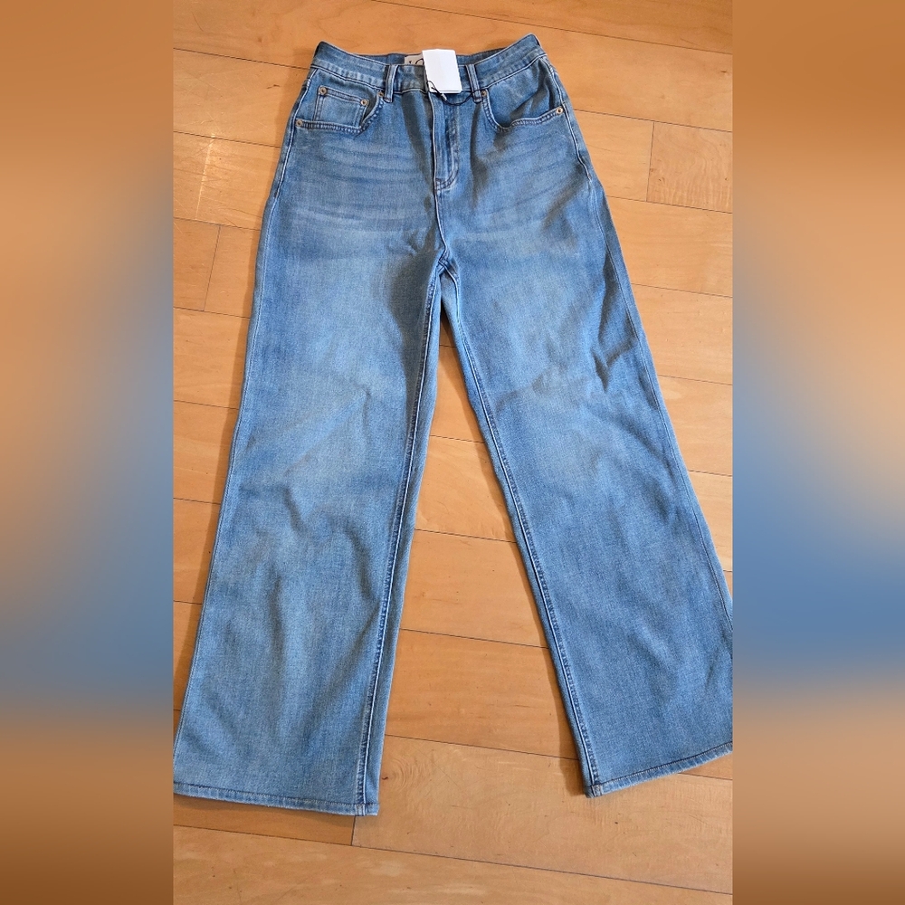 New - Anagram embroidered baggy jeans in blue denim
